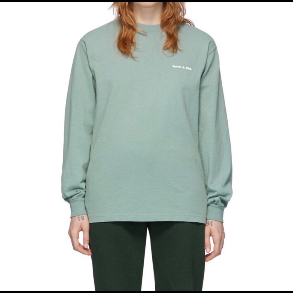 Sporty & Rich Sea Green Long Sleeve T-Shirt